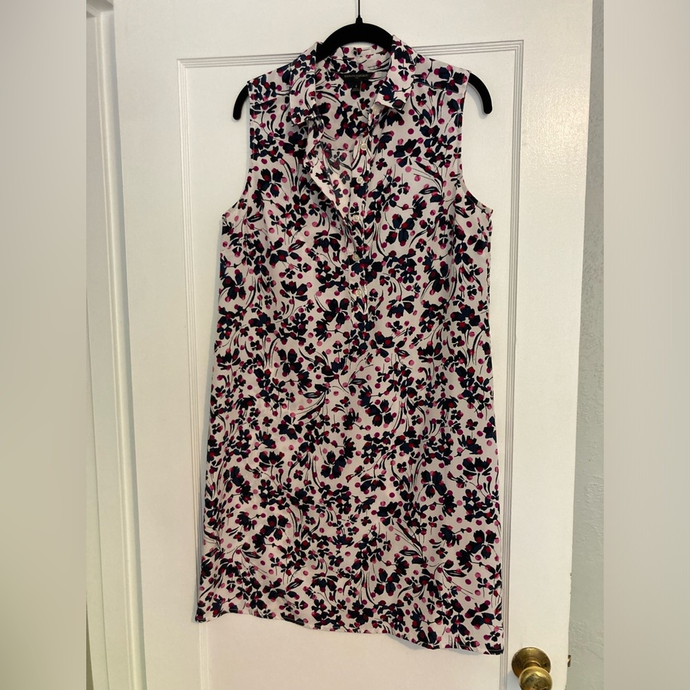 Banana republic Polka dot floral collared shift dress (Size 8)